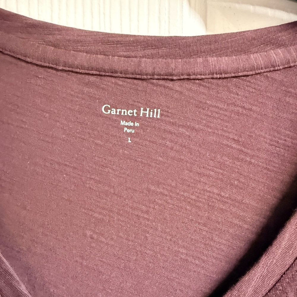 Garnet Hill Short Sleeve V-Neck Tee - chocolate - Picture 2 of 5